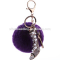 Sac Accessoires métal Talons hauts Fur Pompoms Ball Keyring